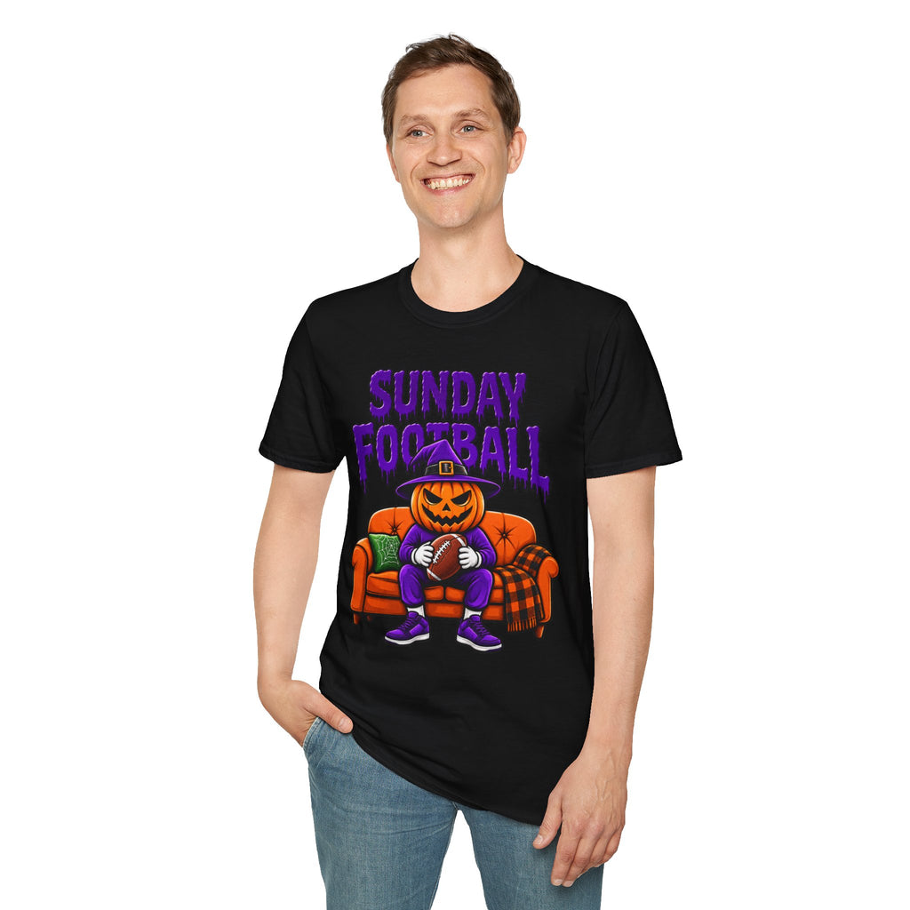 Sunday Football Halloween Shirt | Pumpkin Football T-Shirt | Spooky Game Day Tee