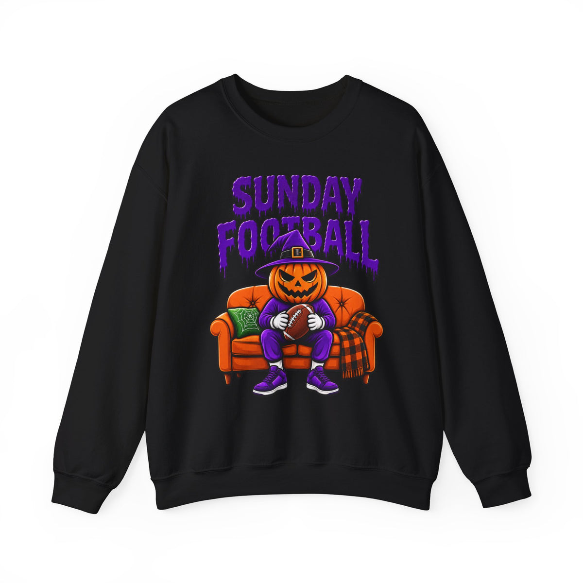 Sunday Football Halloween Sweatshirt | Pumpkin Football Unisex Crewneck