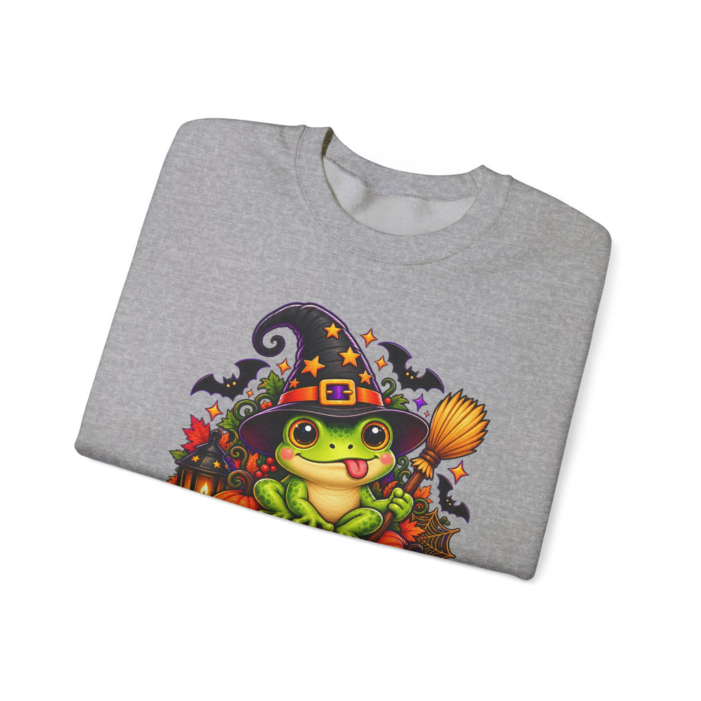 Halloween Time Frog Sweatshirt | Cute Witch Frog Halloween Crewneck