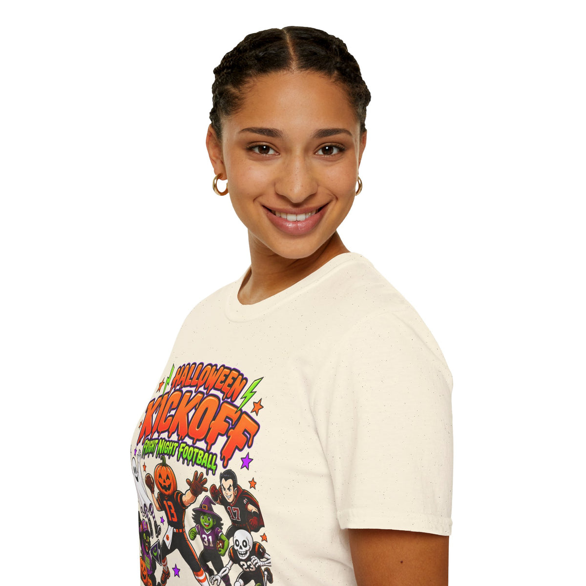 Sunday Football Halloween Shirt, Pumpkin Football Game Day Tee, Spooky Season Unisex T-Shirt