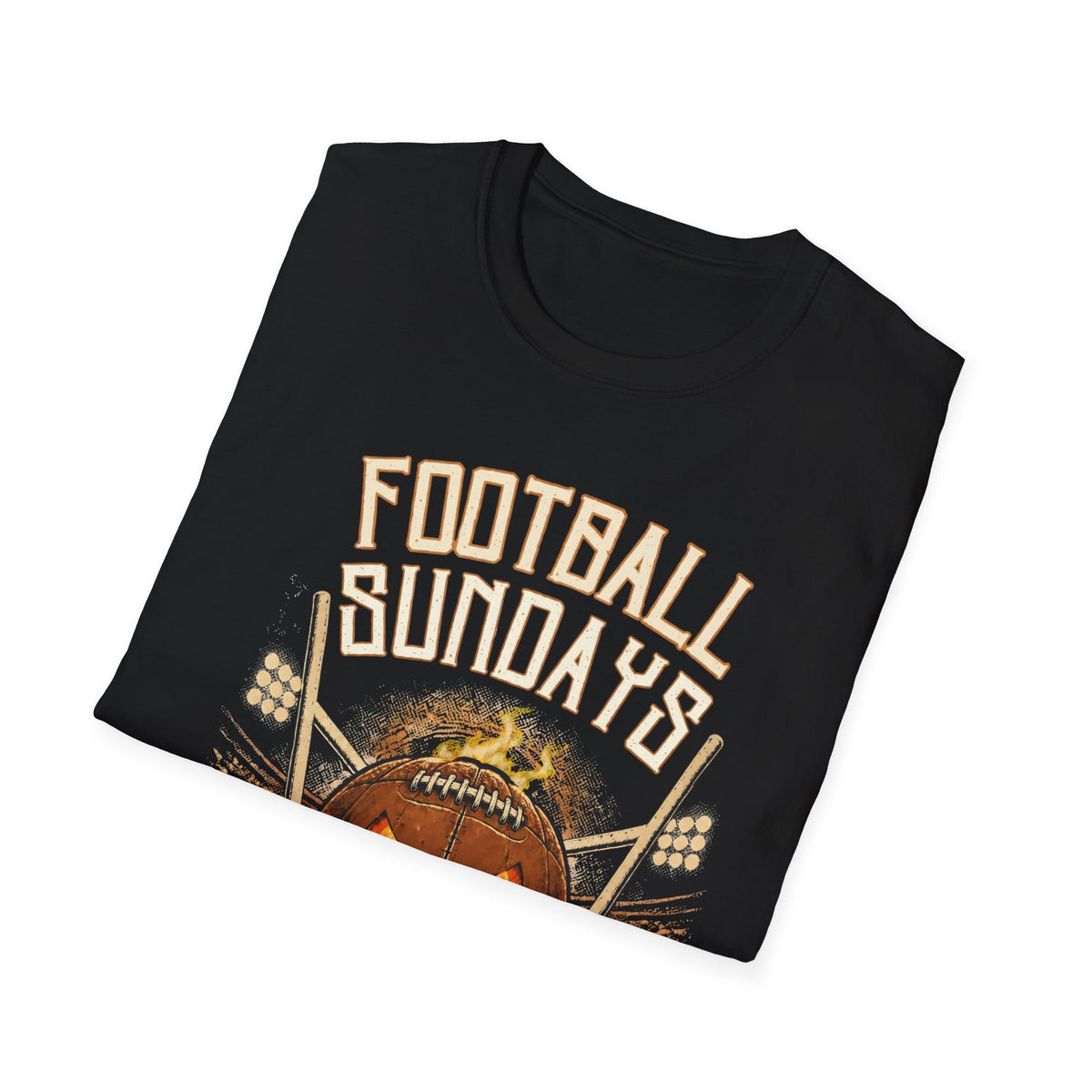 Football Sundays Halloween T-Shirt | Pumpkin Football Game Day Tee