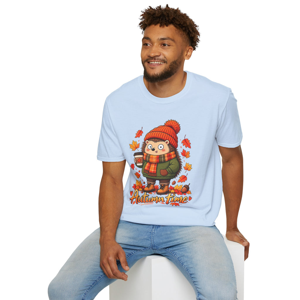 Autumn Time Hedgehog T-Shirt | Cute Fall Graphic Tee | Cozy Autumn Shirt