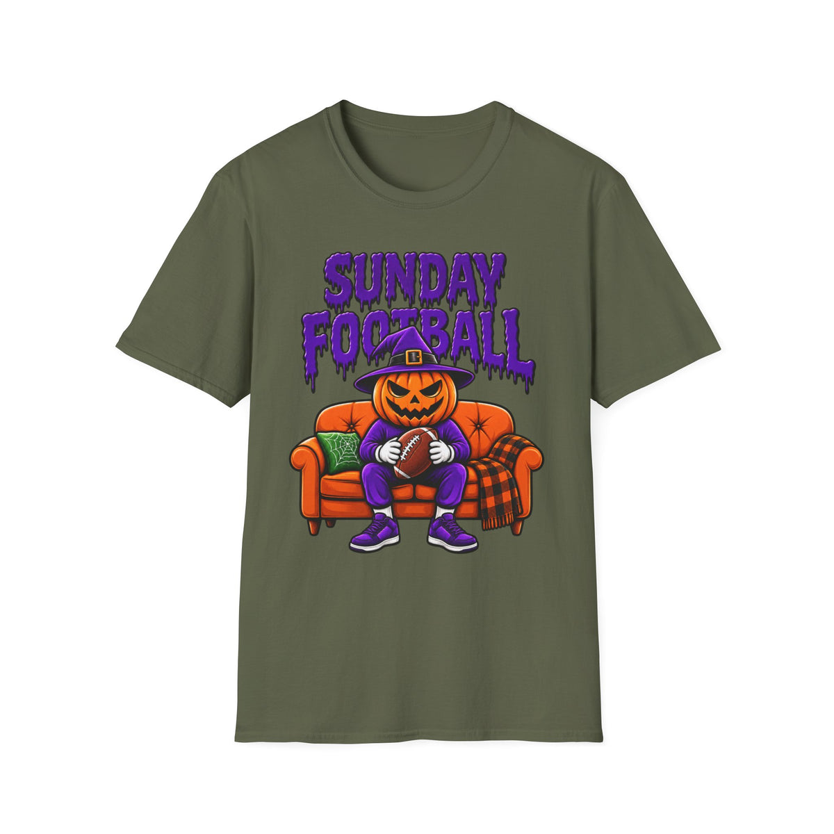 Sunday Football Halloween Shirt | Pumpkin Football T-Shirt | Spooky Game Day Tee