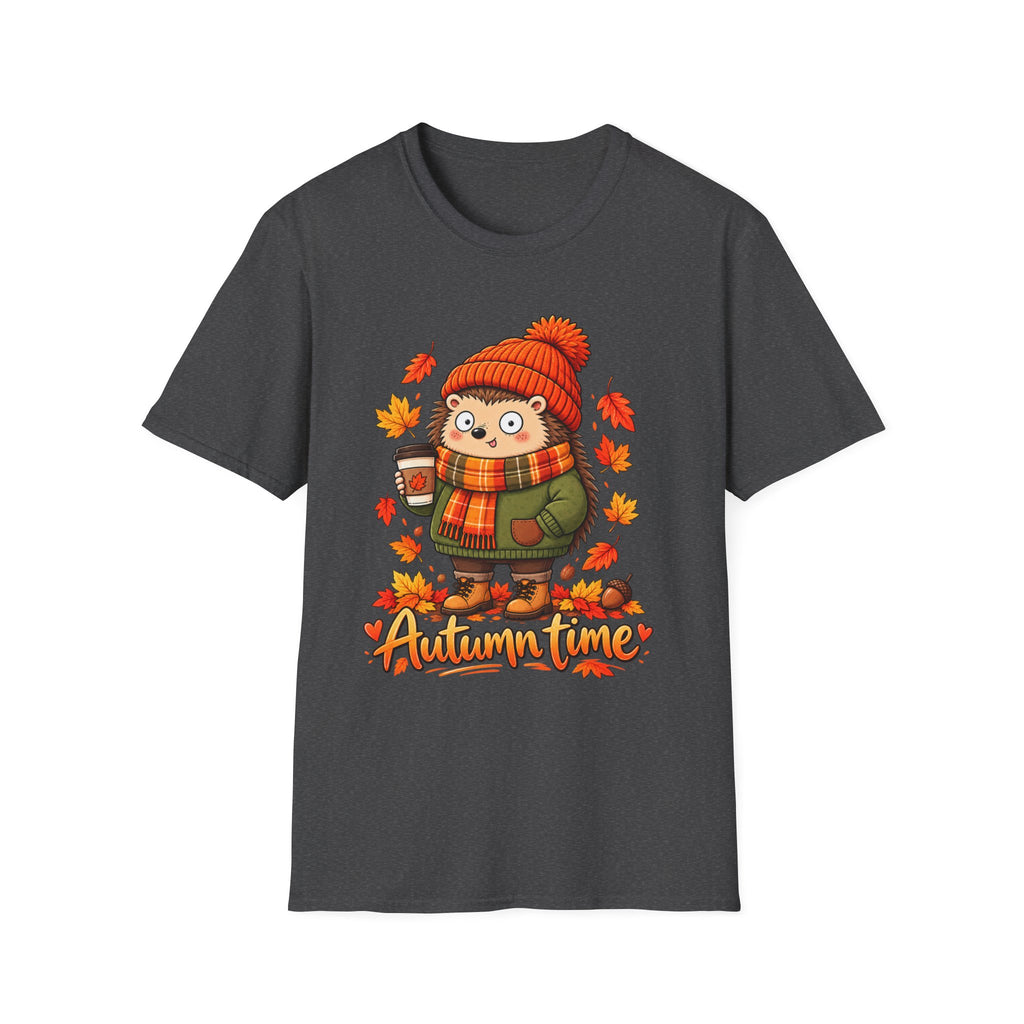 Autumn Time Hedgehog T-Shirt | Cute Fall Graphic Tee | Cozy Autumn Shirt