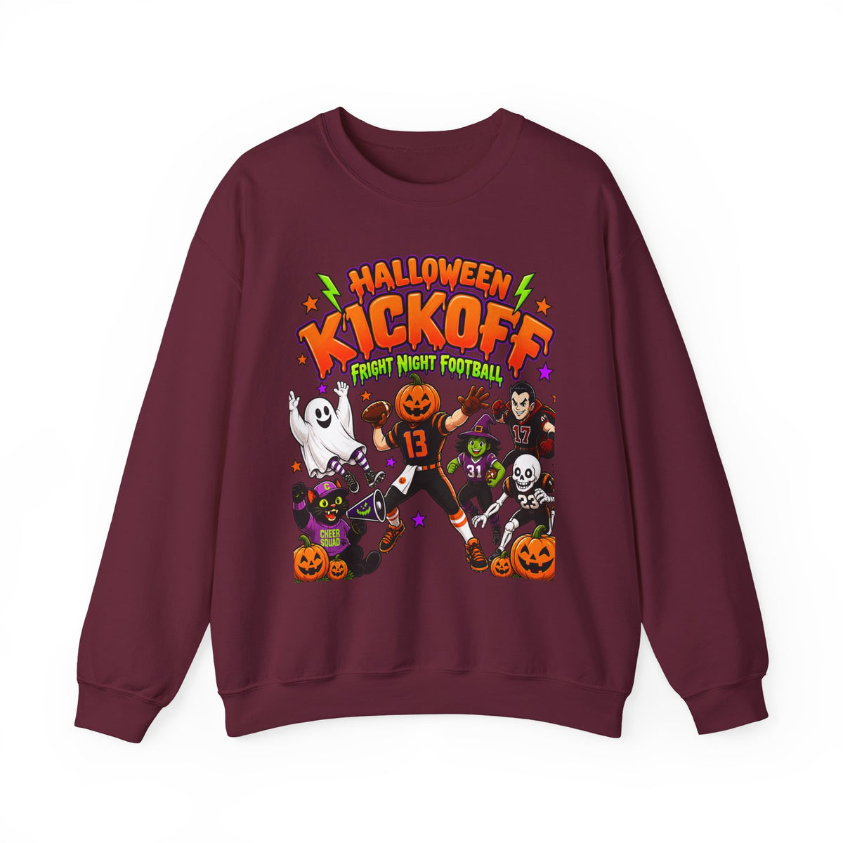 Halloween Kickoff Football Sweatshirt | Fright Night Football Crewneck | Spooky Game Day Sweatshirt