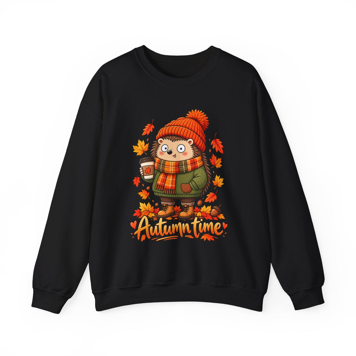 Autumn Time Hedgehog Sweatshirt | Cute Fall Crewneck | Cozy Autumn Sweater