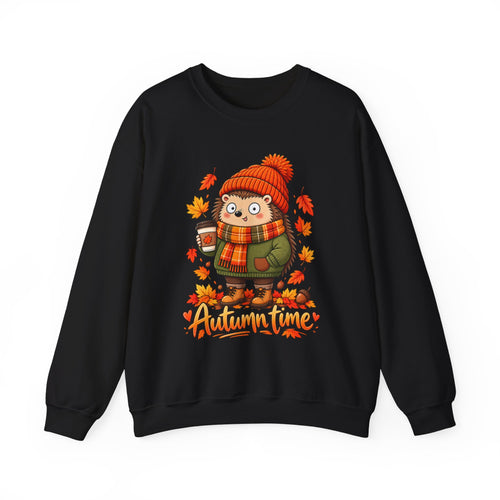 Autumn Time Hedgehog Sweatshirt | Cute Fall Crewneck | Cozy Autumn Sweater