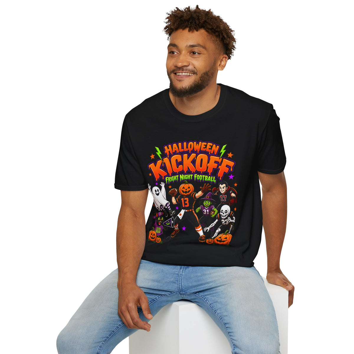 Sunday Football Halloween Shirt, Pumpkin Football Game Day Tee, Spooky Season Unisex T-Shirt