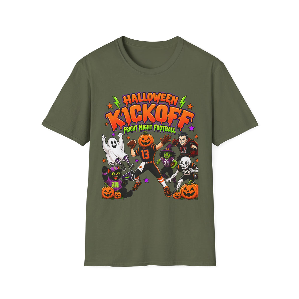 Sunday Football Halloween Shirt, Pumpkin Football Game Day Tee, Spooky Season Unisex T-Shirt