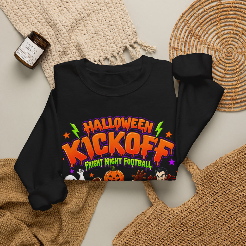 Halloween Kickoff Football Sweatshirt | Fright Night Football Crewneck | Spooky Game Day Sweatshirt