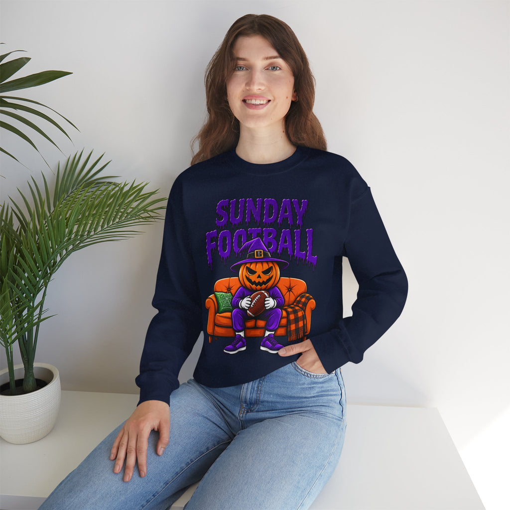 Sunday Football Halloween Sweatshirt | Pumpkin Football Unisex Crewneck