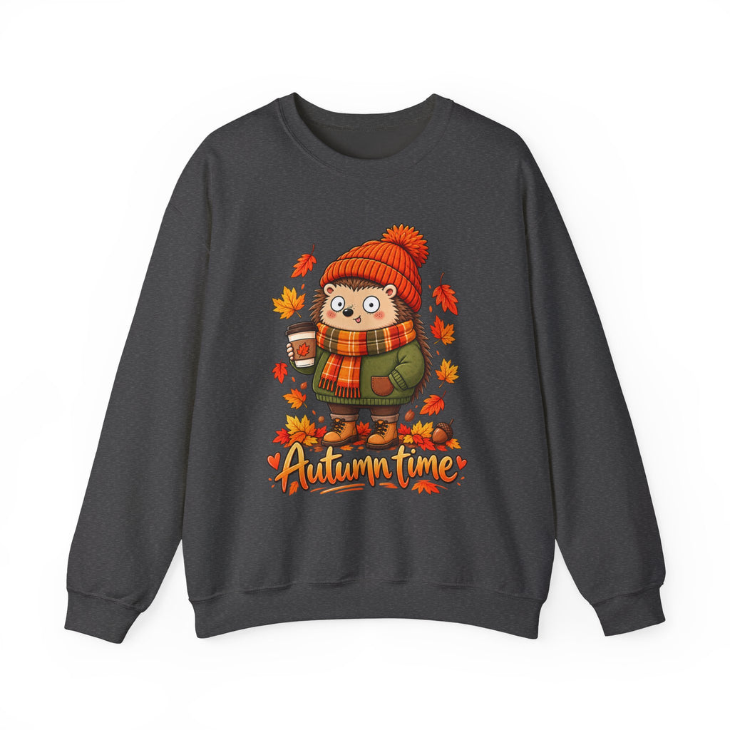 Autumn Time Hedgehog Sweatshirt | Cute Fall Crewneck | Cozy Autumn Sweater