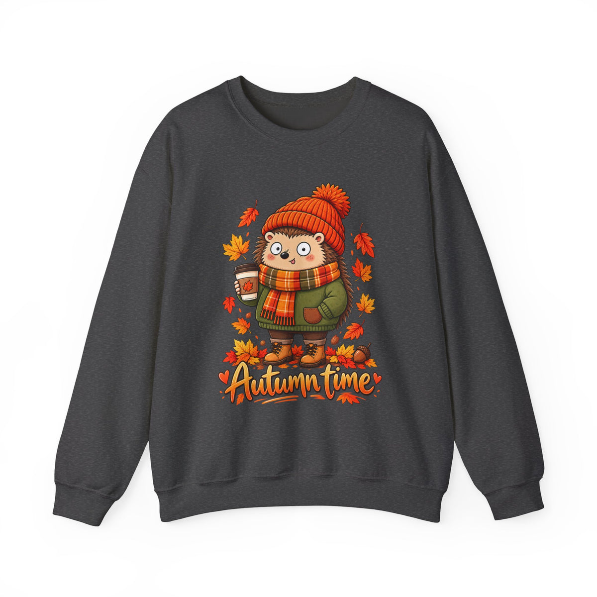 Autumn Time Hedgehog Sweatshirt | Cute Fall Crewneck | Cozy Autumn Sweater