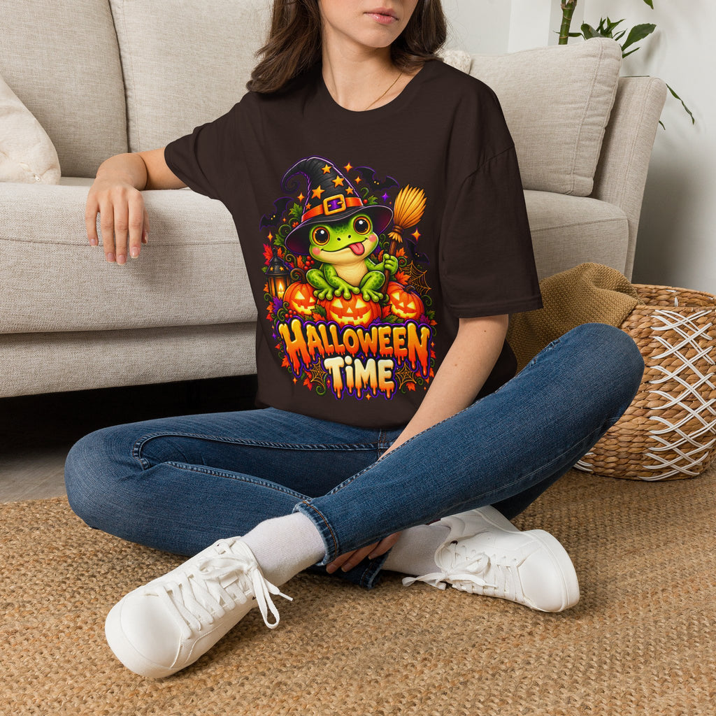 Halloween Frog T-Shirt | Cute Witch Frog Halloween Tee | Halloween Time Shirt
