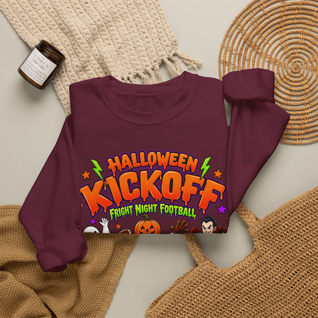Halloween Kickoff Football Sweatshirt | Fright Night Football Crewneck | Spooky Game Day Sweatshirt