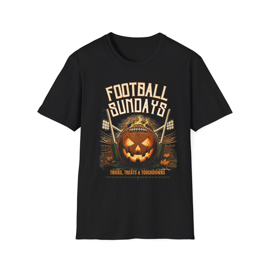 Football Sundays Halloween T-Shirt | Pumpkin Football Game Day Tee
