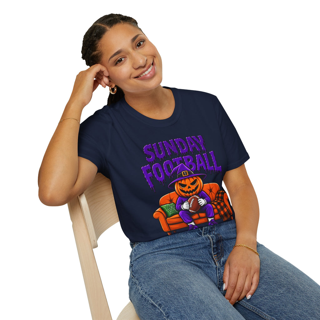 Sunday Football Halloween Shirt | Pumpkin Football T-Shirt | Spooky Game Day Tee