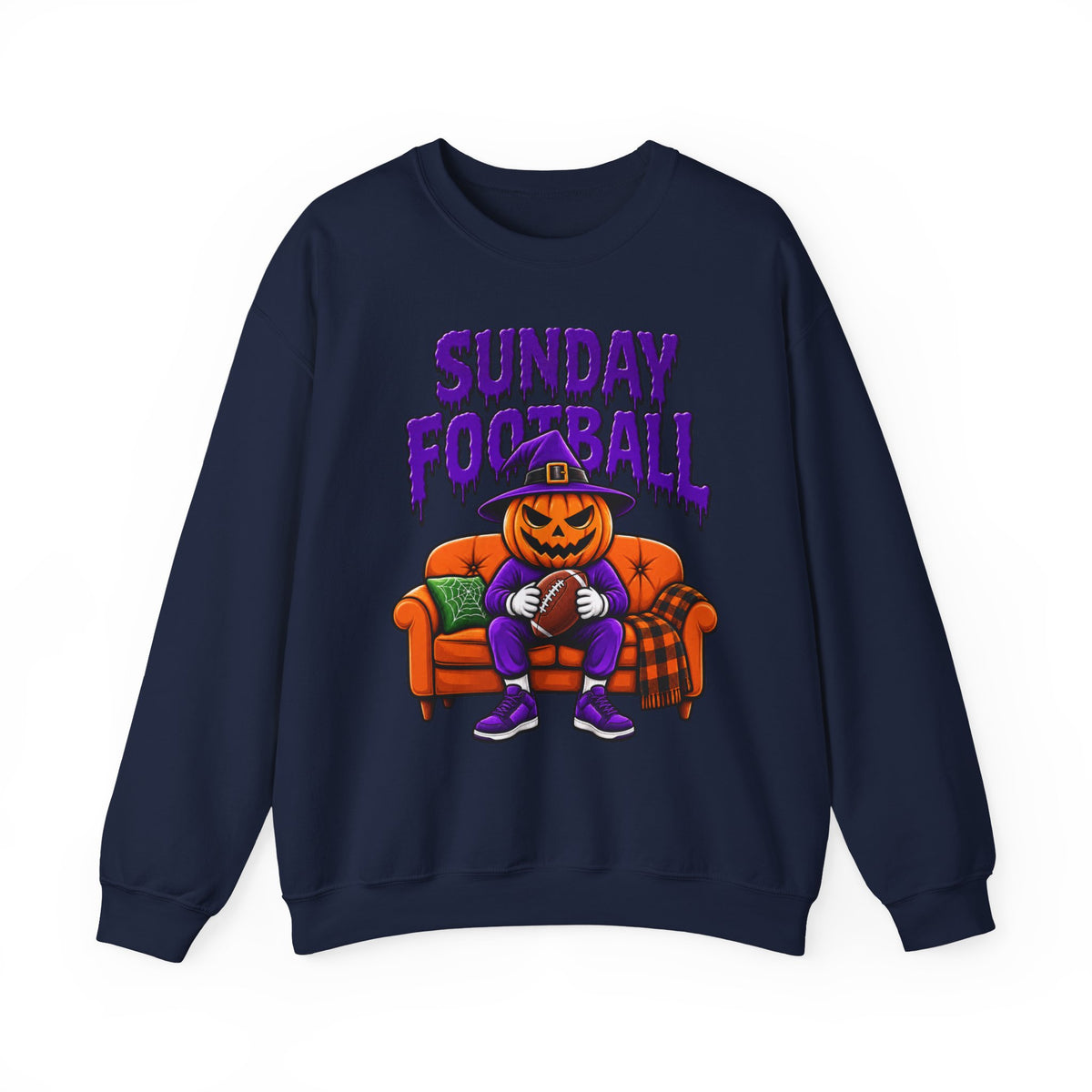 Sunday Football Halloween Sweatshirt | Pumpkin Football Unisex Crewneck