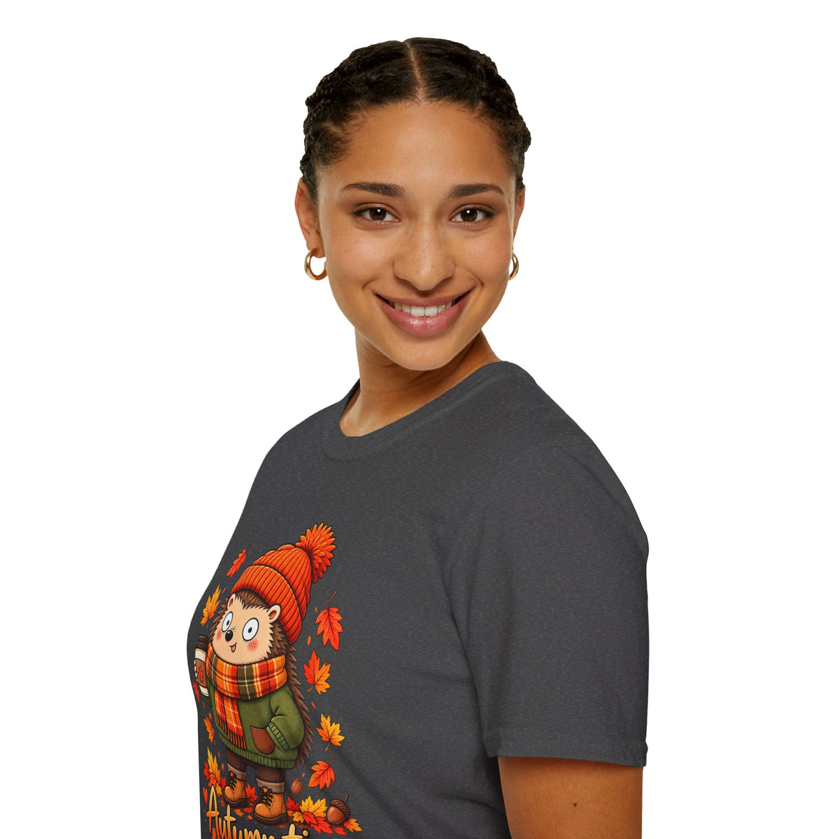 Autumn Time Hedgehog T-Shirt | Cute Fall Graphic Tee | Cozy Autumn Shirt