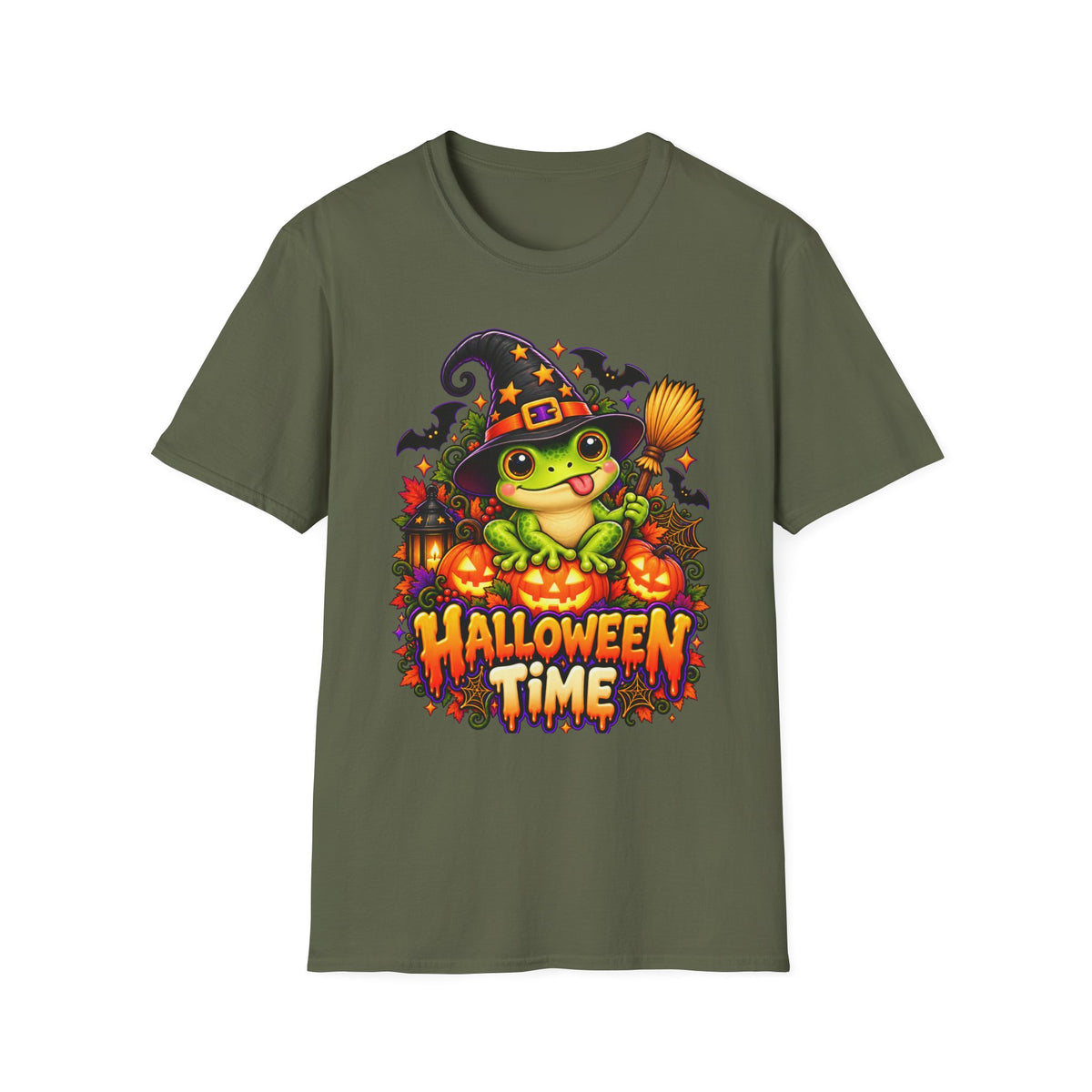 Halloween Frog T-Shirt | Cute Witch Frog Halloween Tee | Halloween Time Shirt