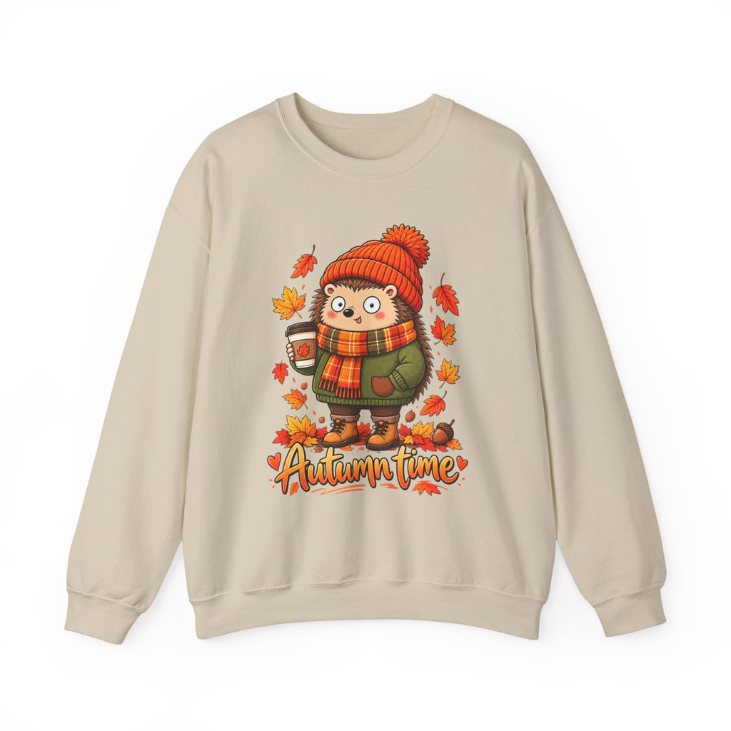 Autumn Time Hedgehog Sweatshirt | Cute Fall Crewneck | Cozy Autumn Sweater