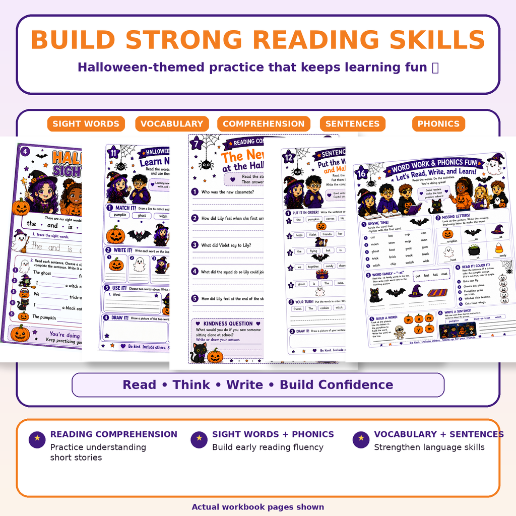 Halloween Learning Adventures: A Fun Learning Workbook for Grades 1–2