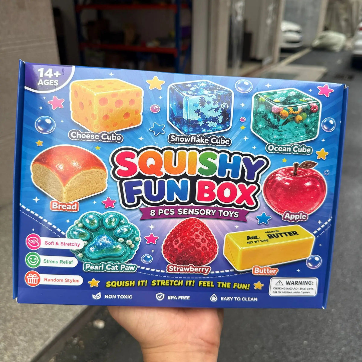 8-Piece Mystery Squishy Sensory Toy Box