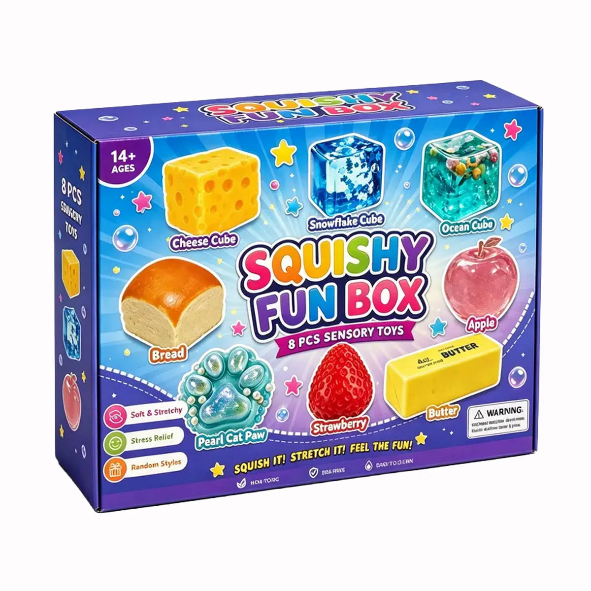 8-Piece Mystery Squishy Sensory Toy Box