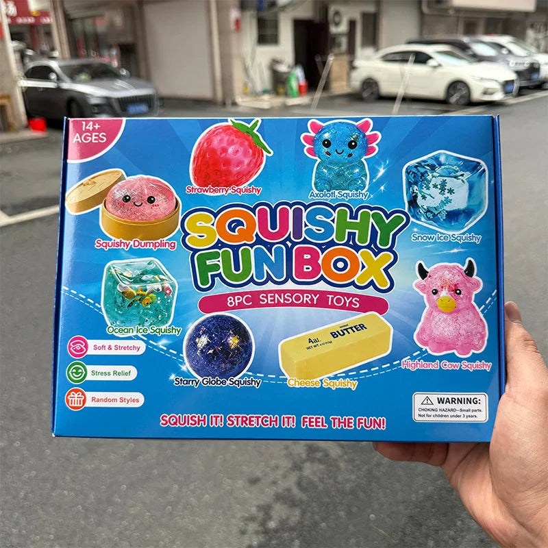 8-Piece Mystery Squishy Sensory Toy Box
