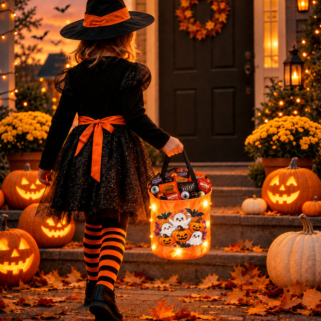 Spooky Glow Halloween Trick-or-Treat Bag 🎃✨