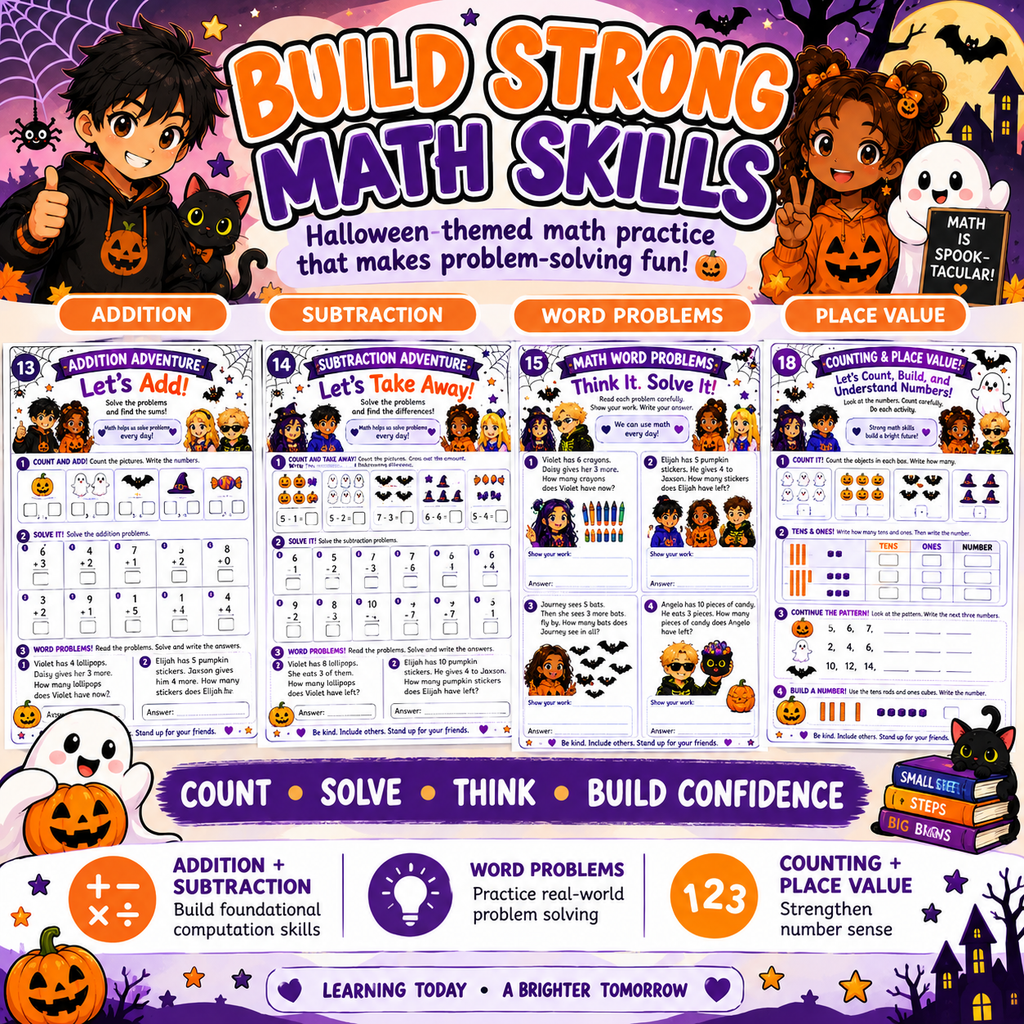 Halloween Learning Adventures: A Fun Learning Workbook for Grades 1–2